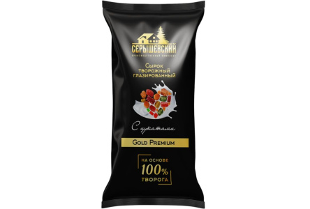 Сырок творожный СЕРЫШЕВСКИЙ 30гр 18% PREMIUM с Цукатами глазированный 1/18шт