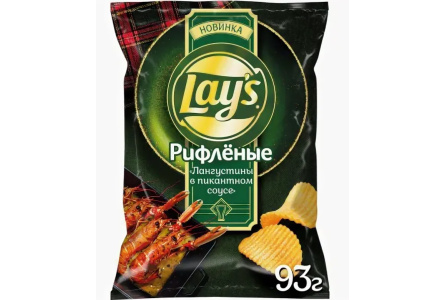 Чипсы LAYS 93гр Лангустины/пикантный соус 1/24шт