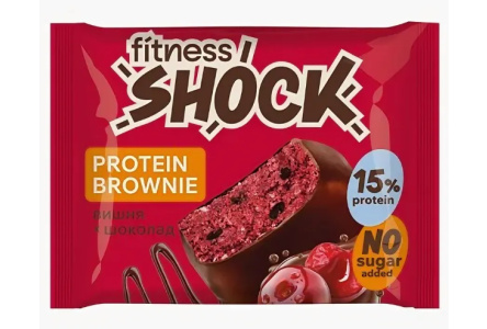 Бисквит FITNES SHOCK 50гр Брауни вишня шоколад 1/12шт