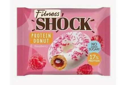 Донат протеиновый FITNES SHOCK 70гр Малина 1/9шт
