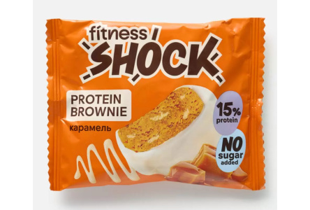 Бисквит FITNES SHOCK 50гр Брауни сливочный/карамель 1/12шт