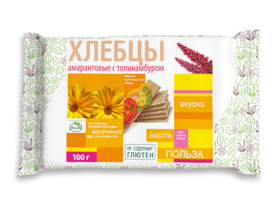 Хлебцы амарантовые Di-Di 100гр с топинамбуром 1/12шт