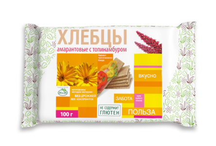 Хлебцы амарантовые Di-Di 100гр с топинамбуром 1/12шт