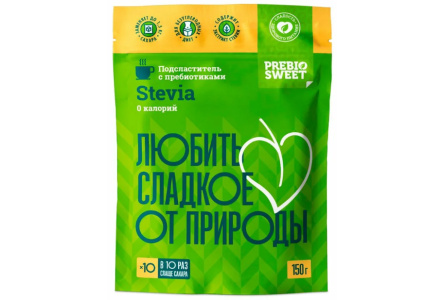 Заменитель сахара PREBIOSWEET 150гр Стевия 1/30шт