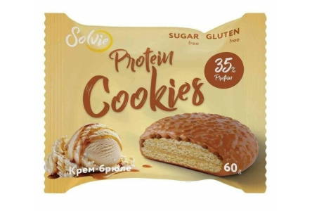Печенье протеиновое PROTEIN COOKIES 60гр Крем брюле/молочная карамель 1/8 шт