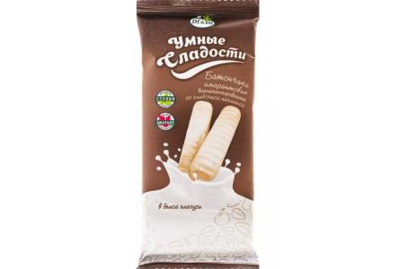 Батончики безглютеновые УМНЫЕ СЛАДОСТИ 20гр Сливочные в белой глазури 1/20шт
