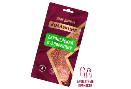 Колбаса сырокопченая ДЫМ ДЫМЫЧ 70гр Еврейская/Флоренция нарезка 1/10шт