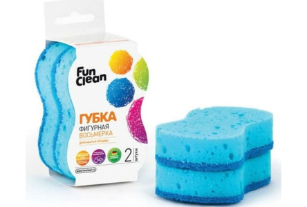 Губка д/посуды FUN CLEAN 2шт Фигурная восьмерка 1/45шт