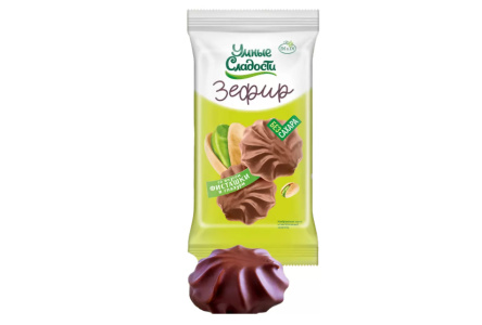 Зефир УМНЫЕ СЛАДОСТИ 50гр Фисташка 1/24шт