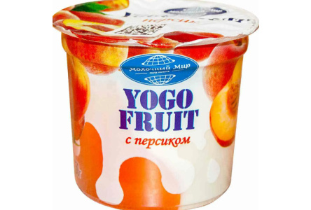 Йогурт МОЛОЧНЫЙ МИР 150гр 2,5% двухслойный Персик 1/12шт Беларусь