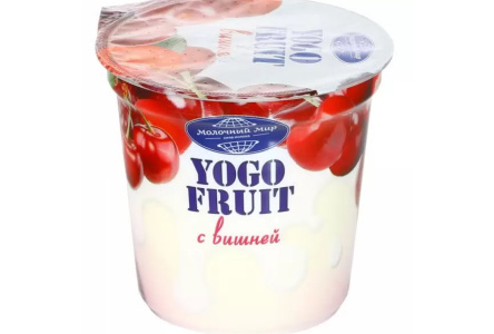 Йогурт МОЛОЧНЫЙ МИР 150гр 2,5% двухслойный Вишня 1/12шт Беларусь