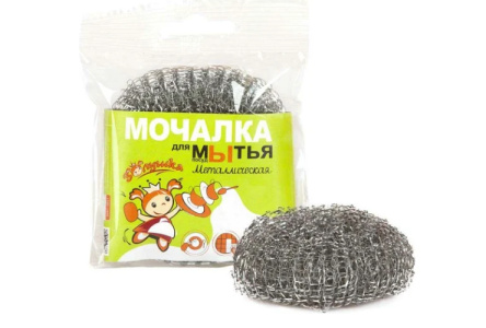 Мочалка д/посуды ЗОЛУШКА металл/плетеная 1шт