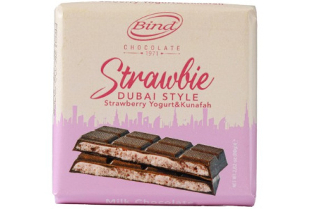 Шоколад BIND 80гр С клубничным йогуртовым кремом/кадаиф 1/9шт