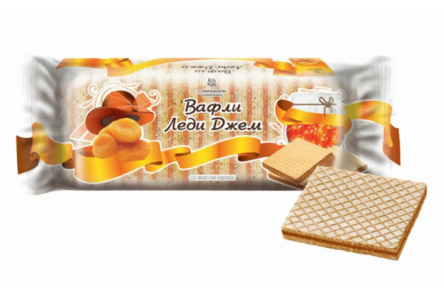 Вафли ЛЕДИ ДЖЕМ 250гр со вкусом кураги 1/16шт Саратовская
