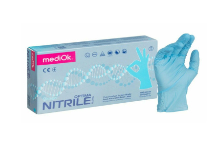 Перчатки нитриловые NITRILE OPTIMA р-р М голубые 50 пар 1/1шт