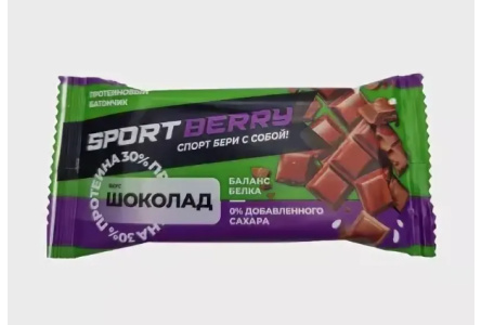 Батончик протеинновый SPORTBERRY 40гр Шоколад 1/20шт