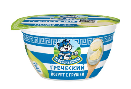 Йогурт густой ПРОСТОКВАШИНО 130гр 1,8% Греческий с Грушей 1/6шт Продукт без заменителя молочного жир