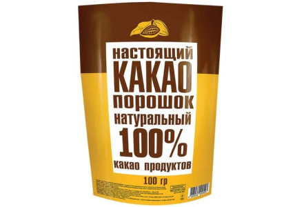 Какао-порошок ДОБРЫНЯ РУСЬ 100гр Натуральный 100% м/у 1/34шт