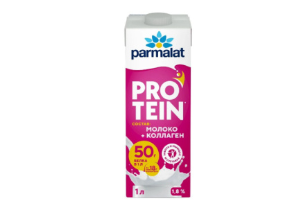 Напиток молочный PARMALAT 1л 1,8% Protein 50гр белка Безлактозный с коллагеном т/п 1/12шт БЗМЖ