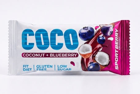 Батончик протеинновый SPORTBERRY Сoco 40гр Кокос/черника 1/20шт