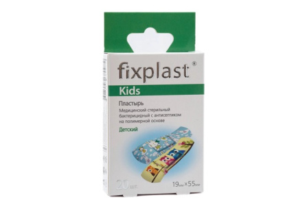 Пластырь Fixplast Kids Стерильный бактерицидный №20 1/1шт