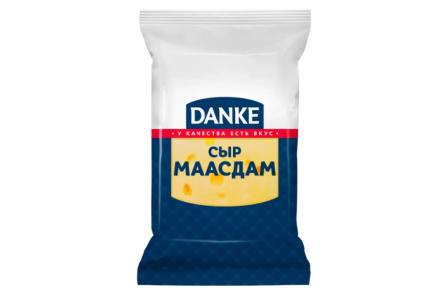Сыр DANKE 180гр 45% Маасдам флоупак 1/8шт Беларусь БЗМЖ