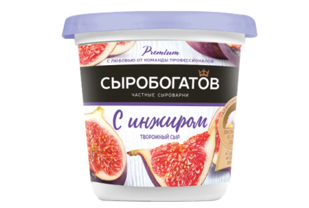 Сыр творожный СЫРОБОГАТОВ 140гр 55% Инжир стакан 1/12шт