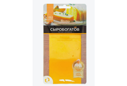 Сыр СЫРОБОГАТОВ 125гр 45% Гауда нарезка 1/12шт