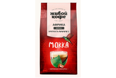 Кофе в зернах ЖИВОЙ КОФЕ 800гр Мокка м/у 1/6шт