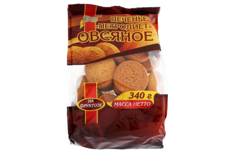Диет печенье овсяное ПЕТРОДИЕТ 340гр на фруктозе 1/15шт