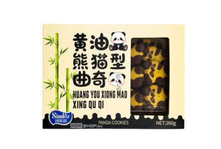 Печенье песочное SIMLEZ 260гр Панда с какао 1/12шт