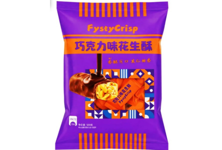 Конфеты JINGTE 500гр Фисти Крисп грильяжные из арахиса в шоколаде 1/20шт