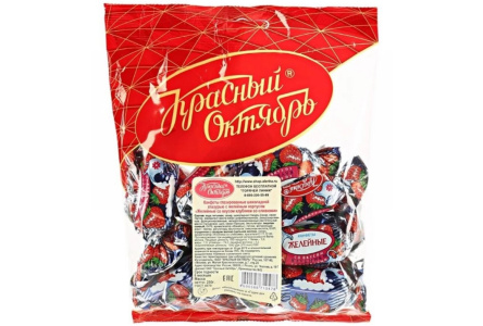 Конфеты КЛУБНИКА СО СЛИВКАМИ 250гр Желейные 1/24шт Красный Октябрь
