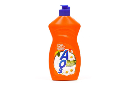 Средство д/мытья посуды AOS 450мл Бальзам с экстрактом Ромашки и Витамина Е 1/20шт 095599