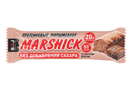 Батончик протеиновый MARSHMALLOW SOJ 30гр Брауни б/сахара 1/16шт