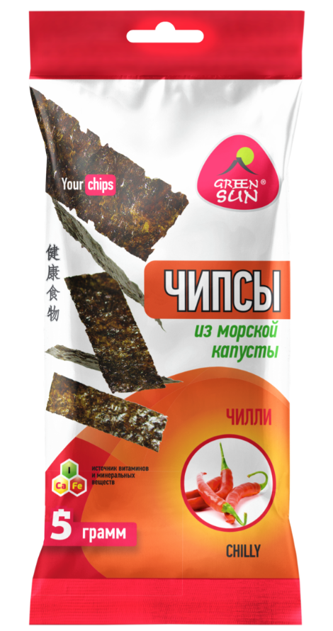 Чипсы GREEN SUN 5гр Чили 1/40шт