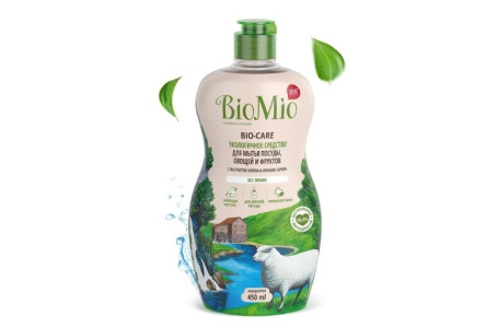 Средство д/мытья посуды/овощей/фруктов BIO MIO 450мл экстракт хлопка 1/10шт