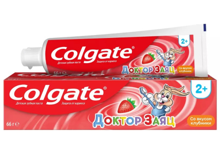 Паста зубная COLGATE Доктор Заяц 50мл Клубника детская 1/48шт
