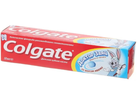 Паста зубная COLGATE Доктор Заяц 50мл Вкус жвачки 2+ детский 1/48шт