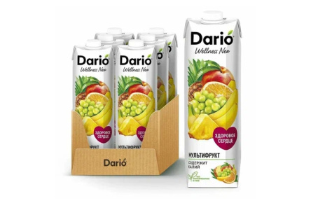 Сок/Нектар DARIO WELLNES 1л Мультифрукт1/6шт