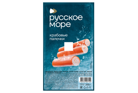 Крабовые палочки РУССКОЕ МОРЕ 200гр Охлажденные 1/8шт Россия