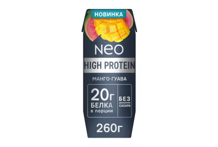 Коктейль молочный NEO 260гр Манго/гуава т/п 1/18шт БЗМЖ