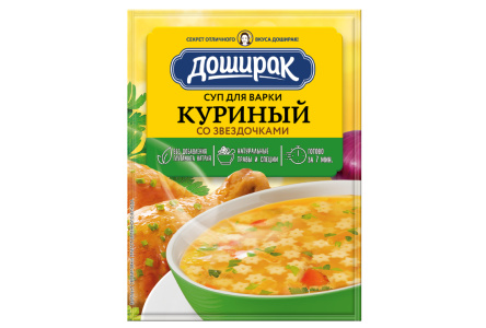 Суп ДОШИРАК 67гр Куриный со звездочками 1/24шт