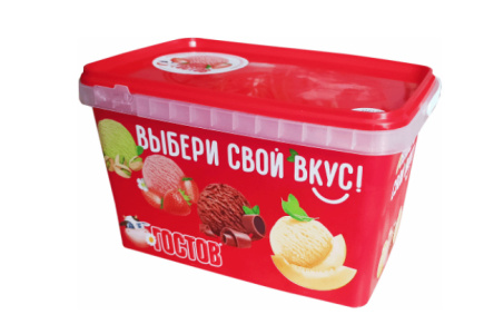Мороженое ГОСТОВ 600 гр Пломбир клубничный 1/4шт БЗМЖ