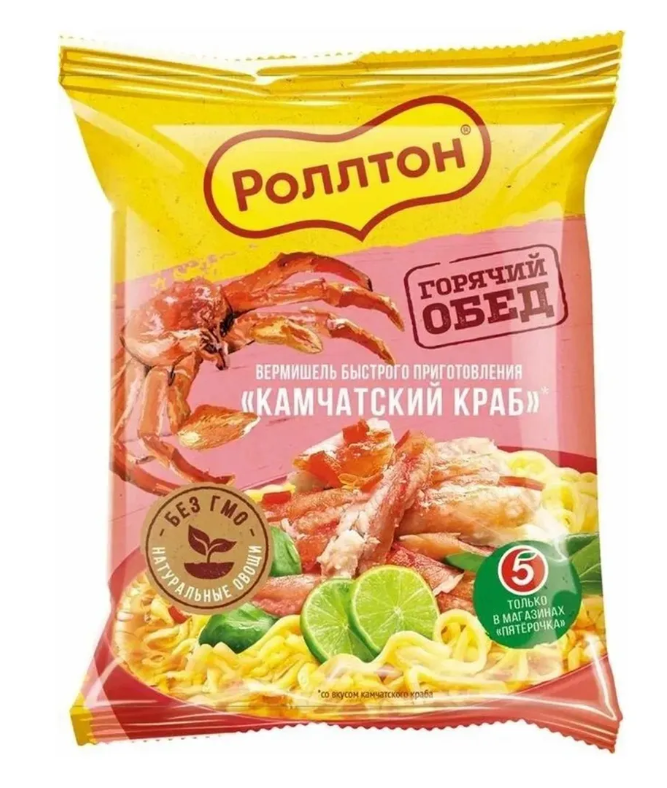Вермишель РОЛЛТОН 60гр Камчатский краб 1/42шт