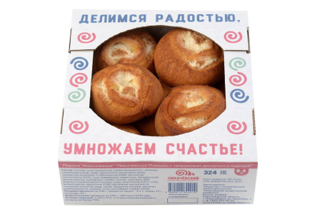 Пирог ЛИХАЧЕВСКОЕ 400гр Изысканные плюшка с творожным десертом/корицей 1/1шт