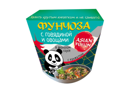 Фунчоза ASIAN FUSION 68гр Говядина/овощи/японский соус/кунжут 1/8шт
