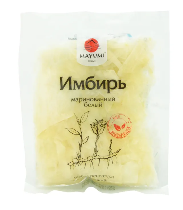 Имбирь MAYUMI 140гр Белый маринованный пакет 1/75шт