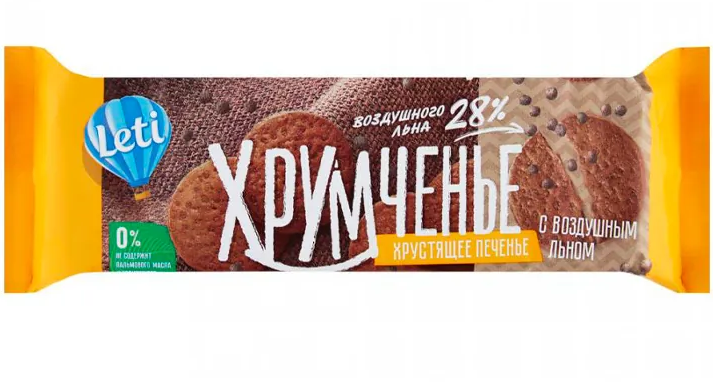 Печенье LETI 120гр Хрумченье с воздушным льном 1/9шт
