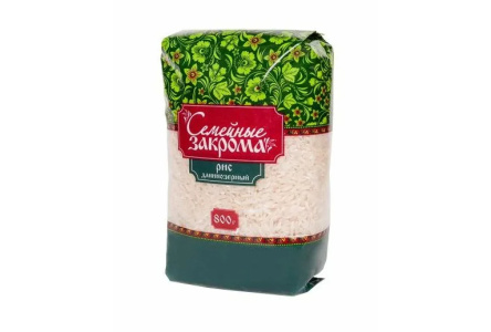 Крупа СЕМЕЙНЫЕ ЗАКРОМА 800гр Рис длиннозерный м/у 1/12шт